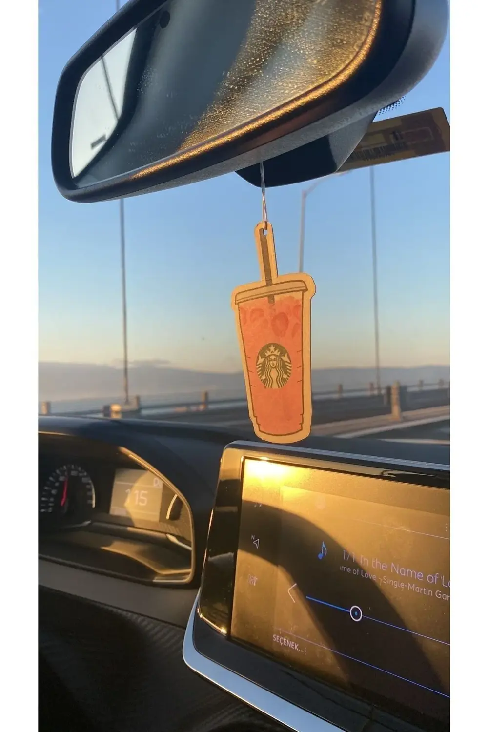 Pembe Starbucks Tasarımlı Oto Kokusu