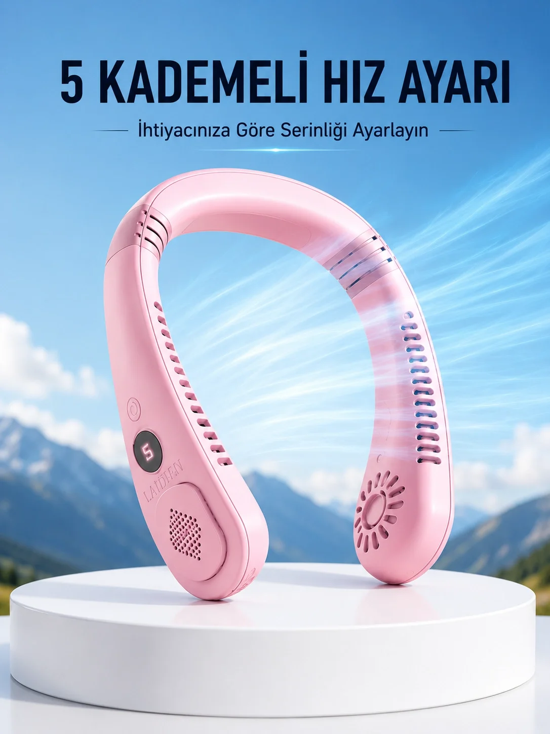 Pembe Taşınabilir Boyun Fanı Ergonomik Tasarım Çok Kademeli Hava Akışı Fiyatı, Yorumları ve Özellikleri