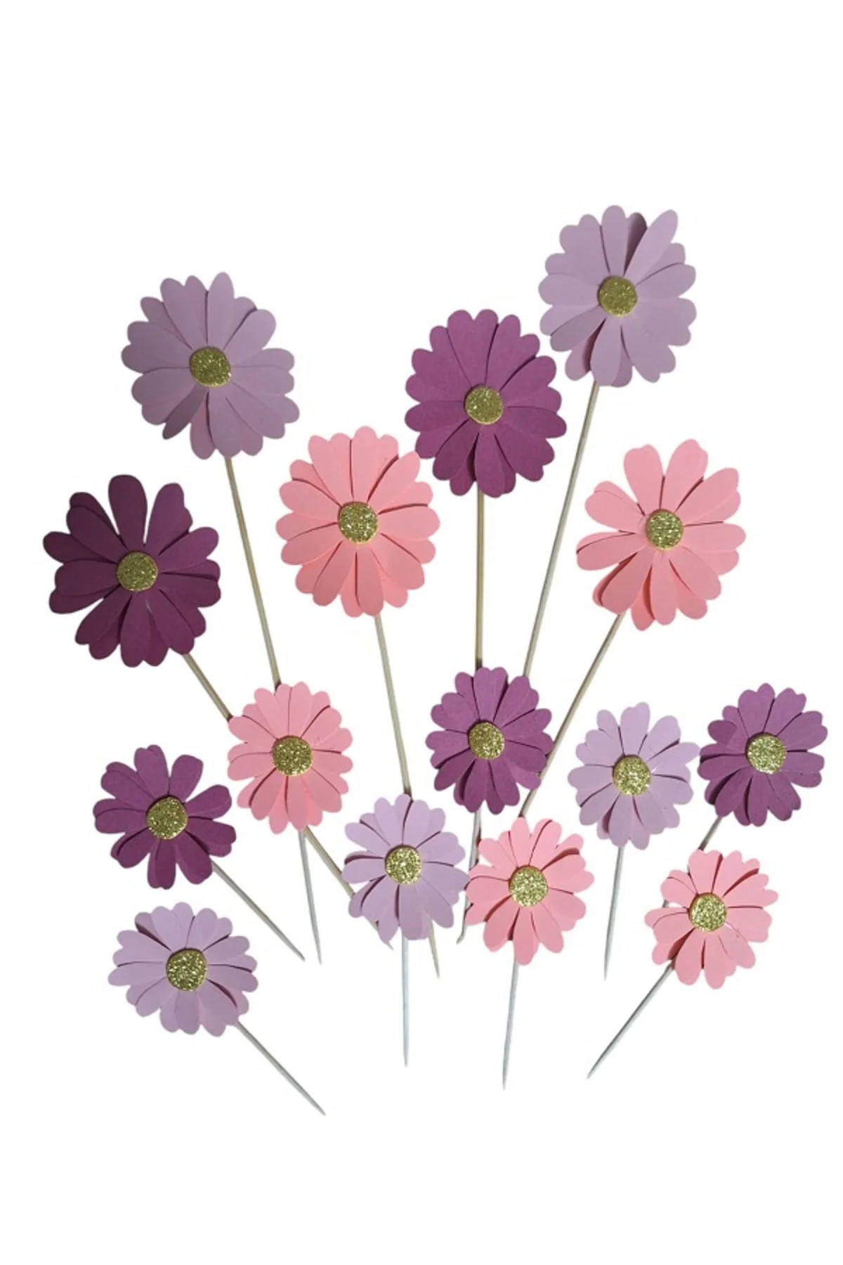 PEMBE TONLU PAPATYA KÜRDAN PASTA SÜSÜ 15 ADET