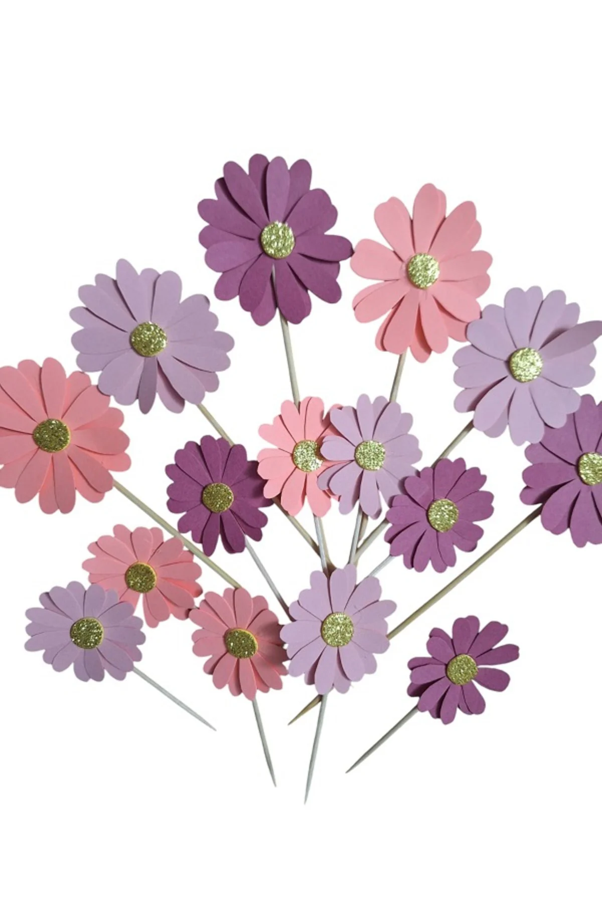 PEMBE TONLU PAPATYA KÜRDAN PASTA SÜSÜ 15 ADET