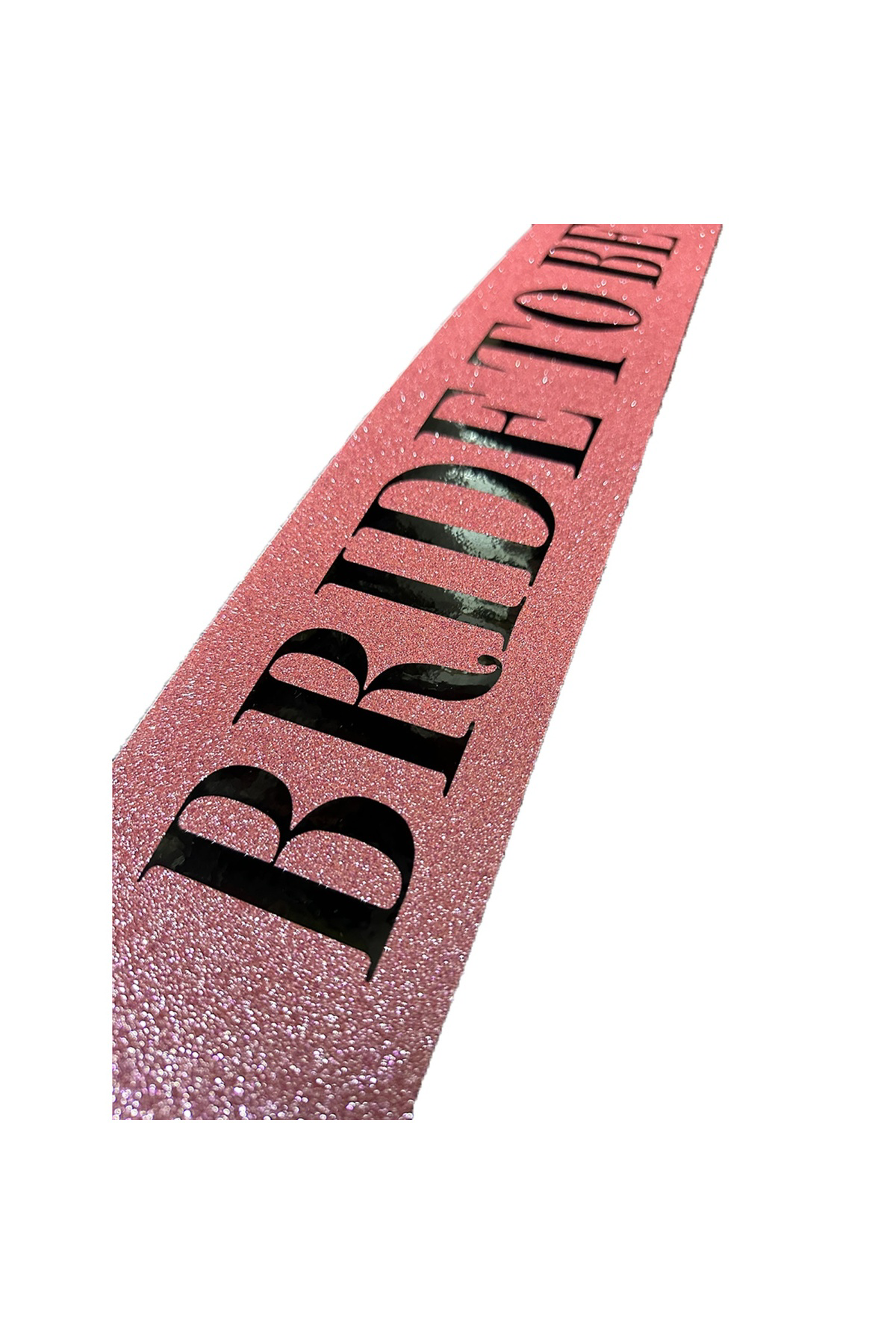 Astra Market Pembe Üzeri Siyah Büyük Bride To Be Yazılı Simli İşıltılı Kuşak K