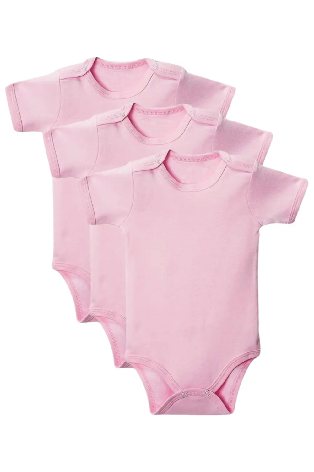 Pembe Yarım Kol Body Zıbın 2-7 YAŞ Çocuklar İçin (3 ADET) Alttan 