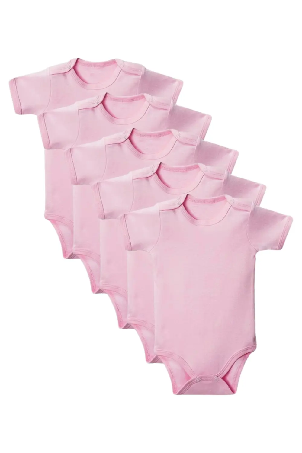 Pembe Yarım Kol Body Zıbın 2-7 YAŞ Çocuklar İçin (5 ADET) Alttan 