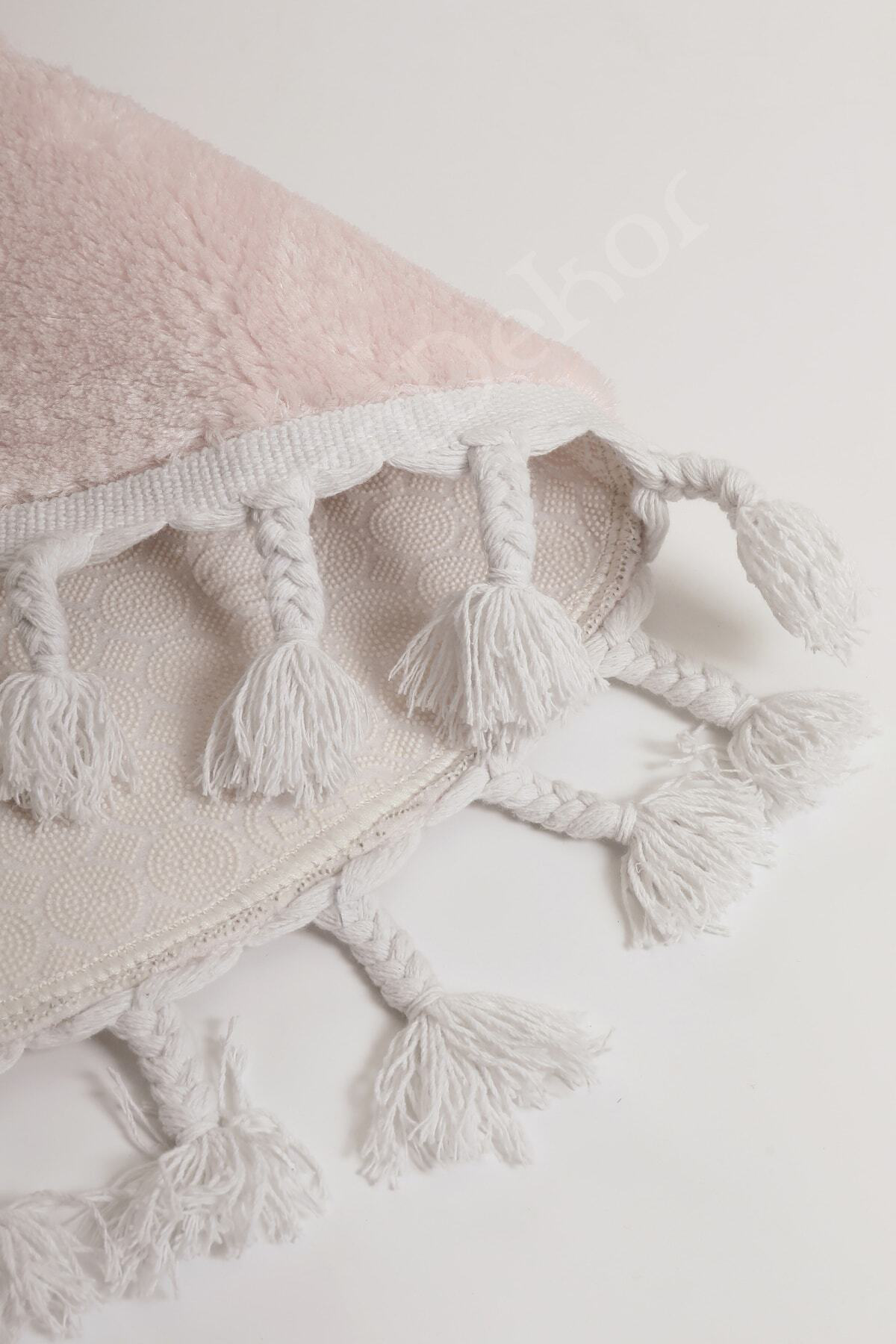 Pembe Yuvarlak Post Halı Saçaklı Peluş Banyo Paspası 80x80 Fiyatı, Yorumları ve Özellikleri