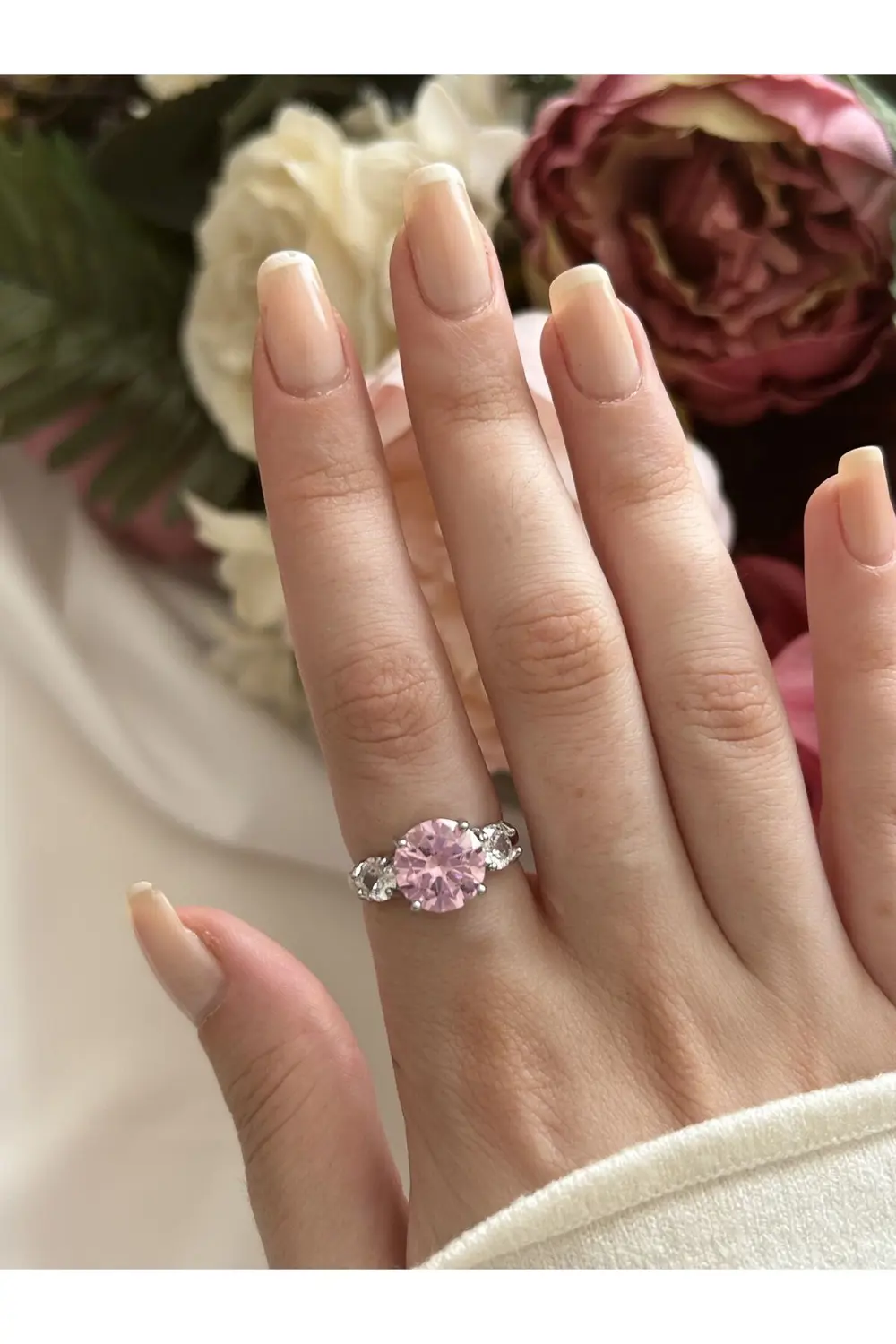 Atelier Emine Pembe Zirkon Taş Yüzük