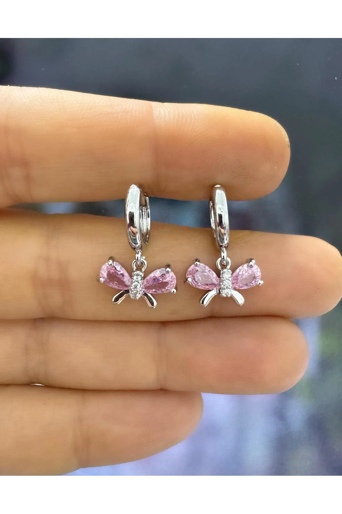 PEMBE ZİRKON TAŞLI RODYUM KAPLAMA KARARMAZ 1 ÇİFT FİYONK KÜPE Fiyatı, Yorumları ve Özellikleri
