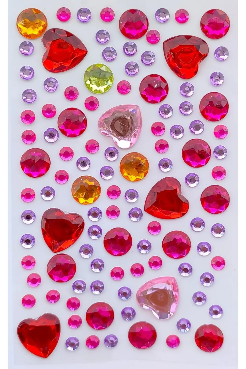 Pembeli Karışık Kalpler Taş Sticker Yapışkanlı Saç, Yüz, Tırnak V