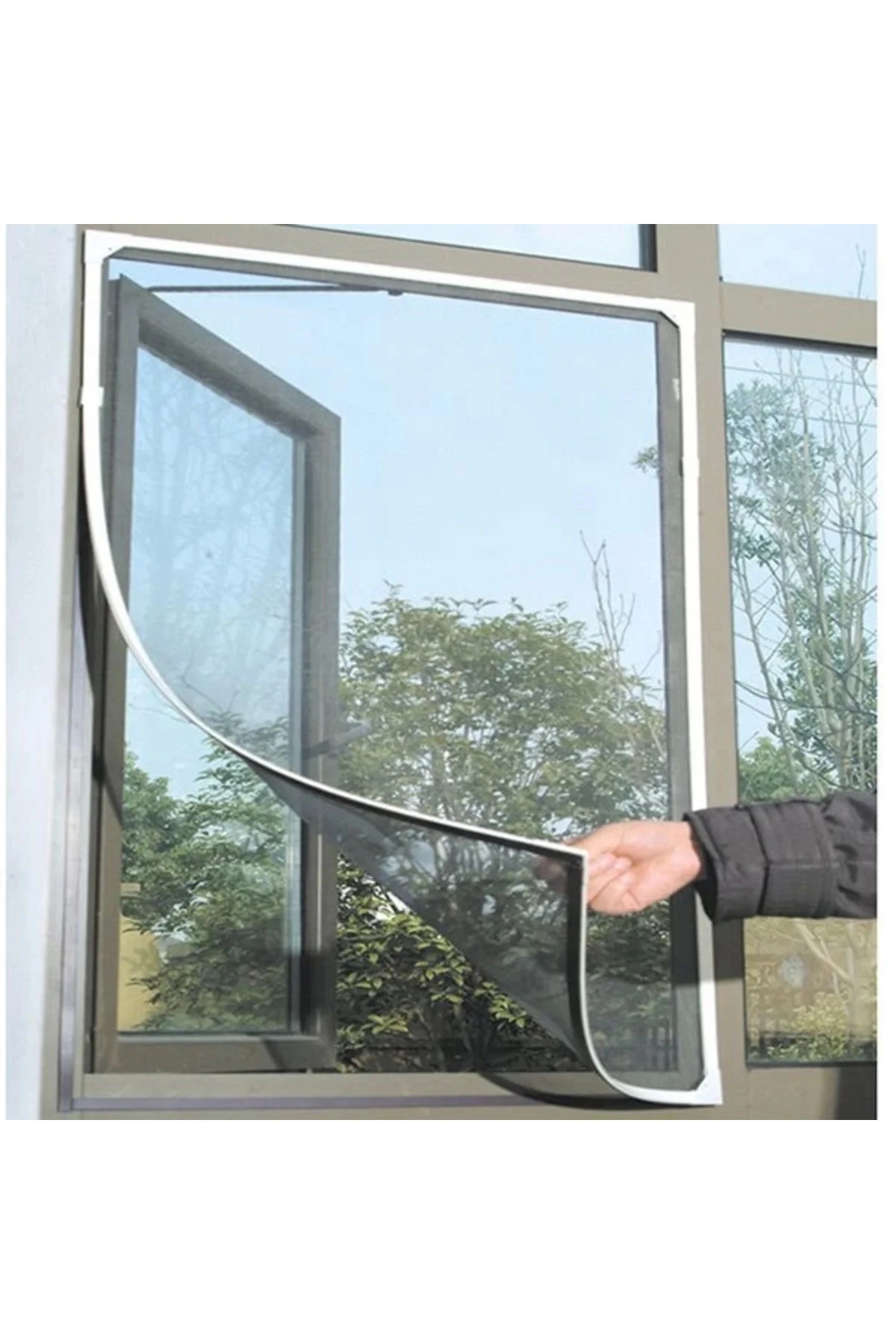 Pencere Cam Sineklik-beyaz ( 125 Cm X 75 Cm)+4m Bant ( Lisinya )