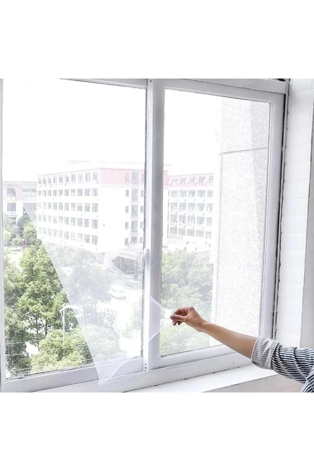 Pencere Cam Sineklik-beyaz ( 125 Cm X 75 Cm)+4m Bant ( Lisinya )