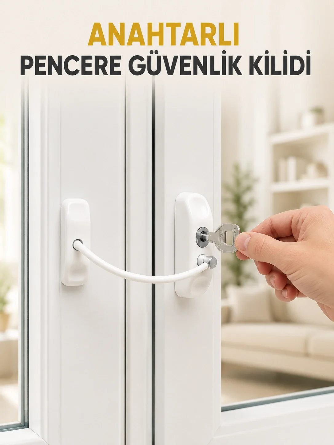 Pencere Güvenlik Kilidi Kablolu Çocuk Emniyet Kilidi Anahtarlı Beyaz Pencere Kilidi Fiyatı, Yorumları ve Özellikleri