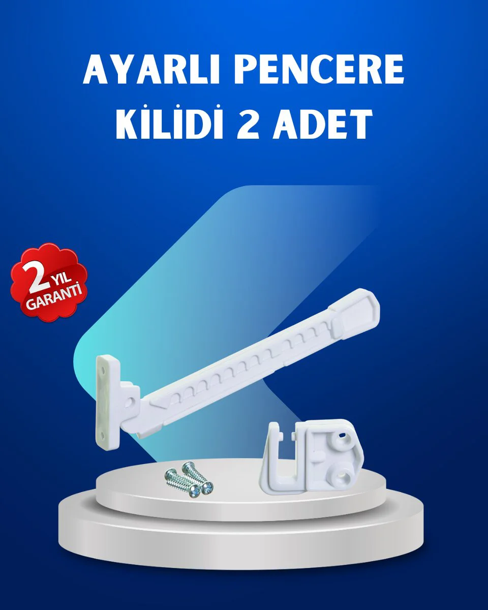 Pencere Güvenlik Kilidi Açılma Sınırlayıcı Aparat 2 Adet - Çocuk ve Evcil Hayvan Güvenliği
