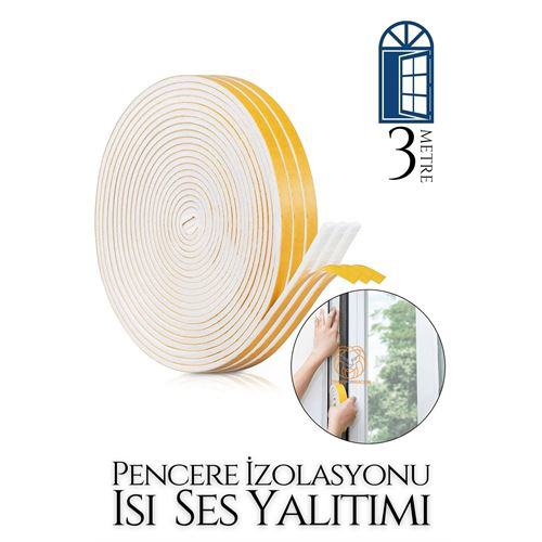 Pencere Ses Isı Yalıtım Sünger Bant 3 METRE Pencere Ses Isı Yalıtım Sünger Bant 3 METRE