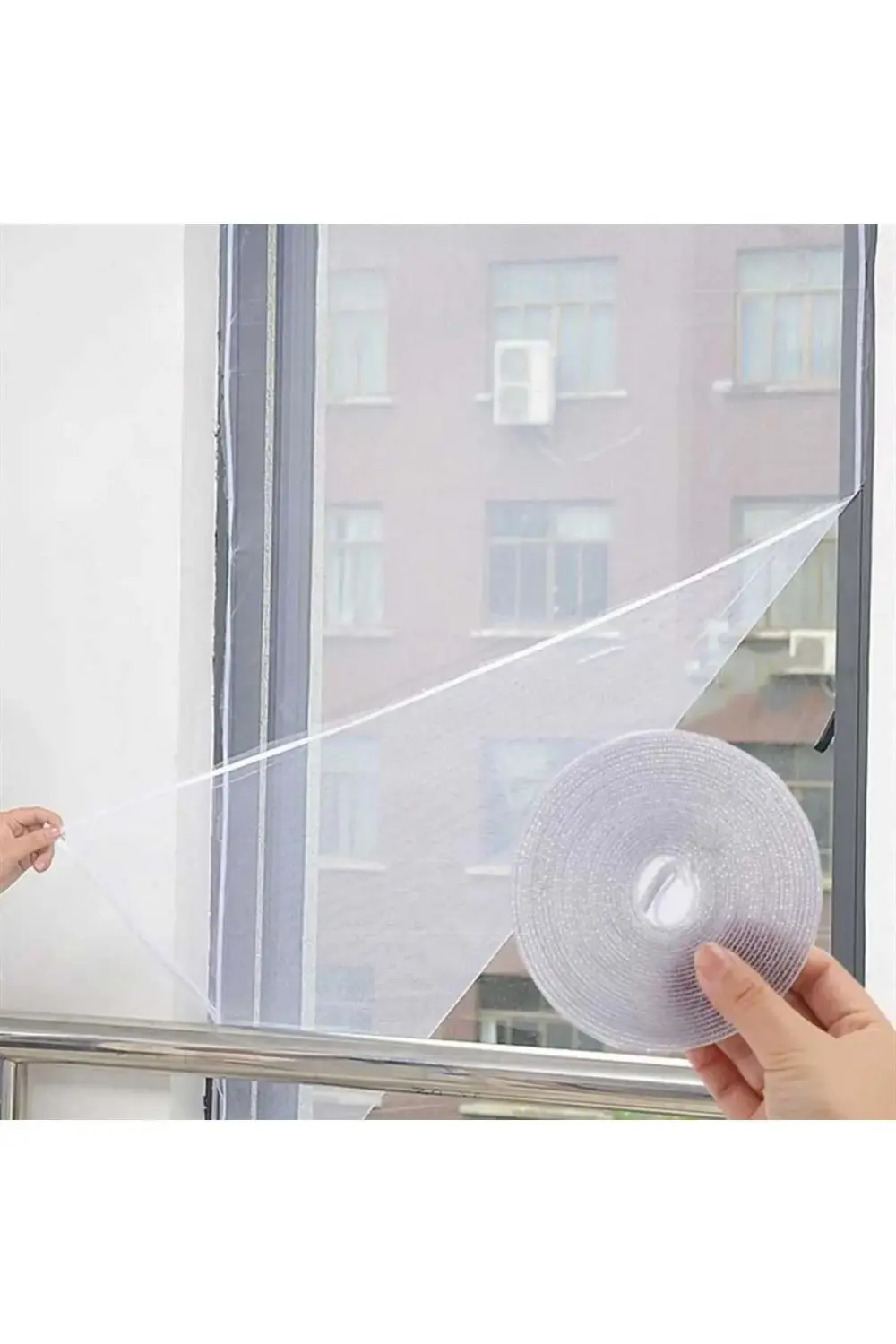 Pencere Sinekliği Tak Çıkar Tül Kesilebilir Cırt Bantlı 100x150 C