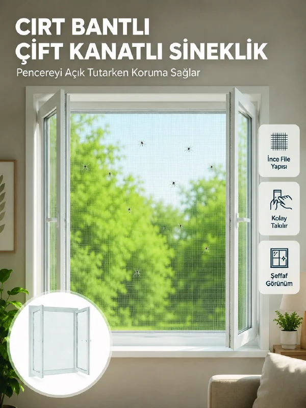 Pencere ve Balkon İçin Çift Kanatlı Sinek Koruma Sinekliği Fiyatı, Yorumları ve Özellikleri