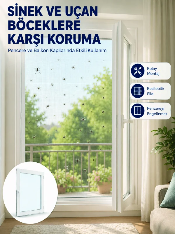 Pencere ve Balkon İçin Tek Kanatlı Kolay Takılan Sineklik Fiyatı, Yorumları ve Özellikleri