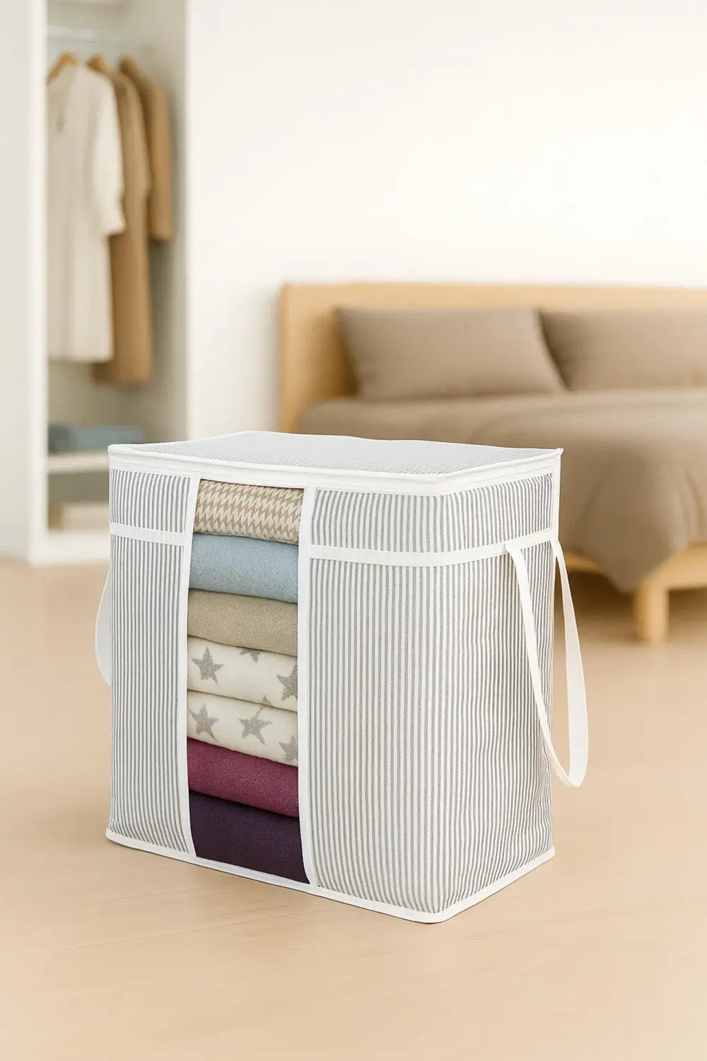 Pazar Kapısı Pencereli Saklama Çantası Hurç 30*45*50Cm