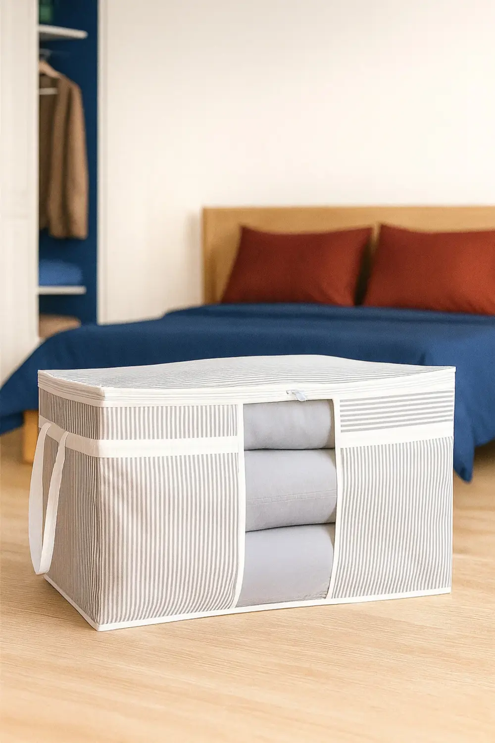 Pazar Kapısı Pencereli Yastık Yorgan Hurcu 75 X 40 X 40 Cm