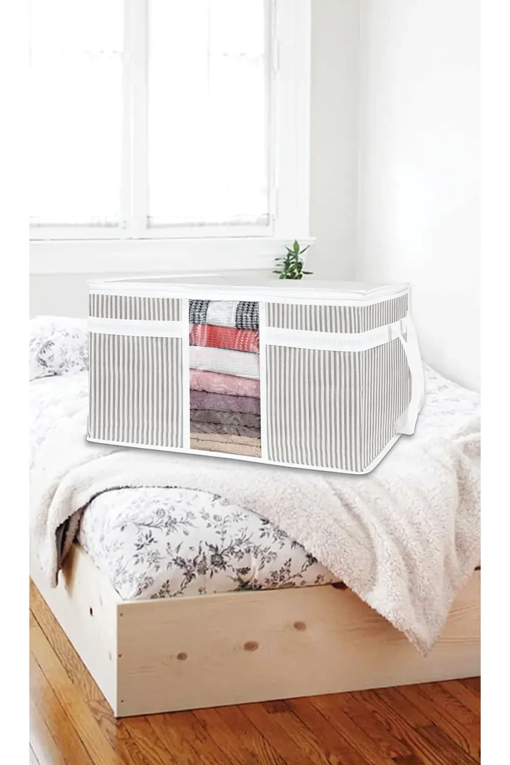 Pazar Kapısı Pencereli Yastık Yorgan Hurcu 75 X 40 X 40 Cm