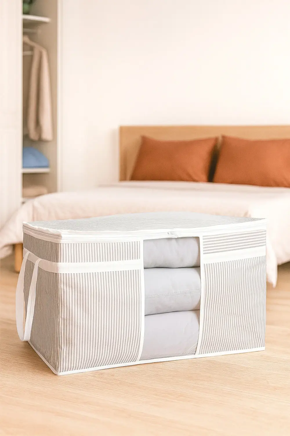 Pazar Kapısı Pencereli Yastık Yorgan Hurcu 75 X 40 X 40 Cm