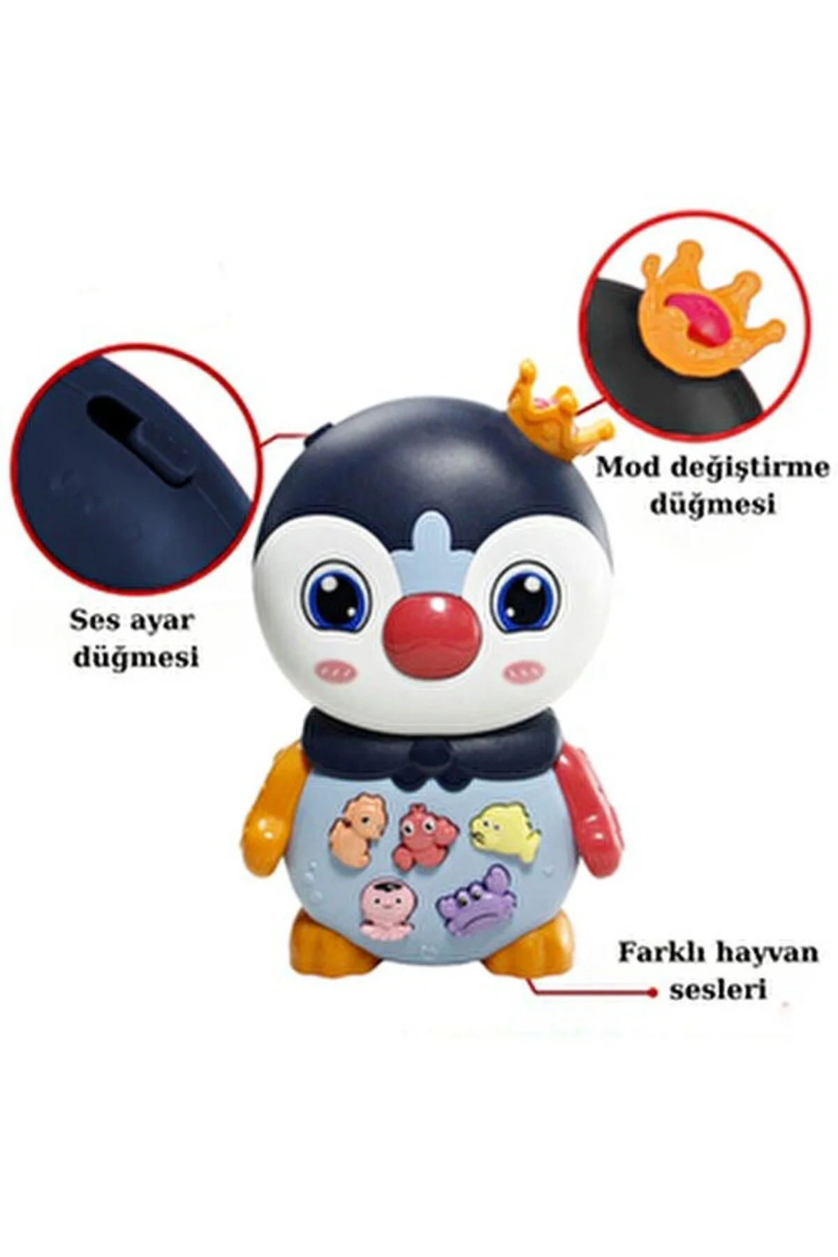 Penguen Eğitici Bebek Piyanosu - Lacivert (Lisinya)
