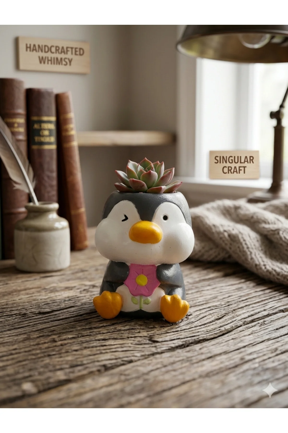Penguen Tasarım El Yapımı Seramik Saksı - Dekoratif Mini Çiçeklik & Ofis Masa Üstü Hediyelik Obje Penguen Tasarım El Yapımı Seramik Saksı - Dekoratif Mini Çiçeklik & Ofis Masa Üstü Hediyelik Obje