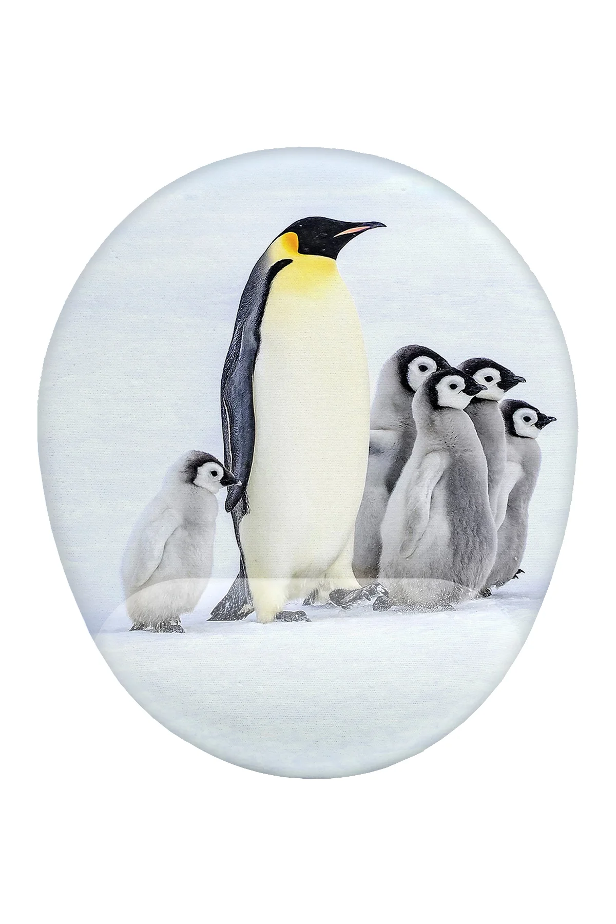 Penguen ve Yavruları Bilek Destekli Mouse Pad Ergonomik Kaymaz Ta