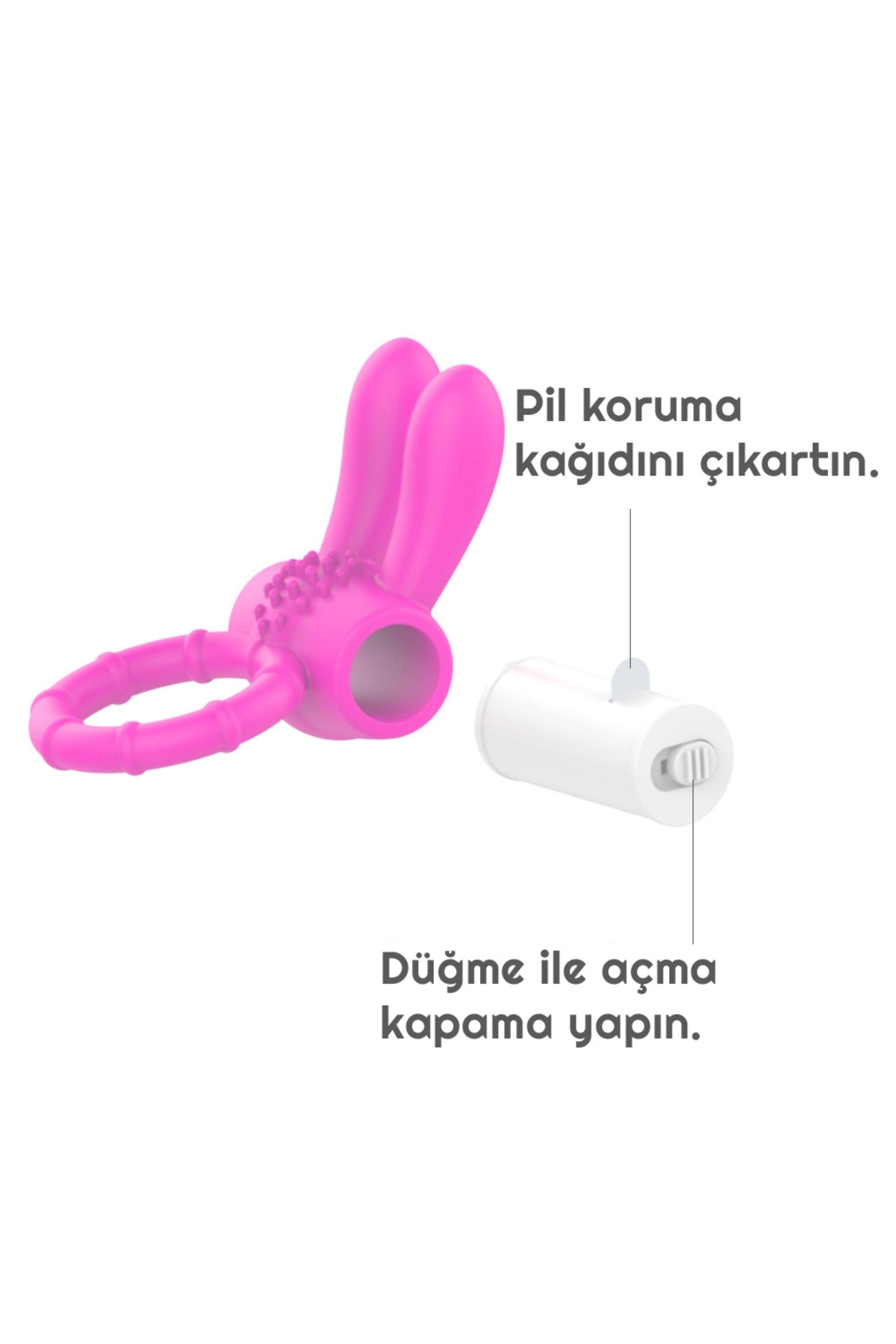 Penix Tavşan Kulaklı Titreşimli Penis Halkası Penix Tavşan Kulaklı Titreşimli Penis Halkası
