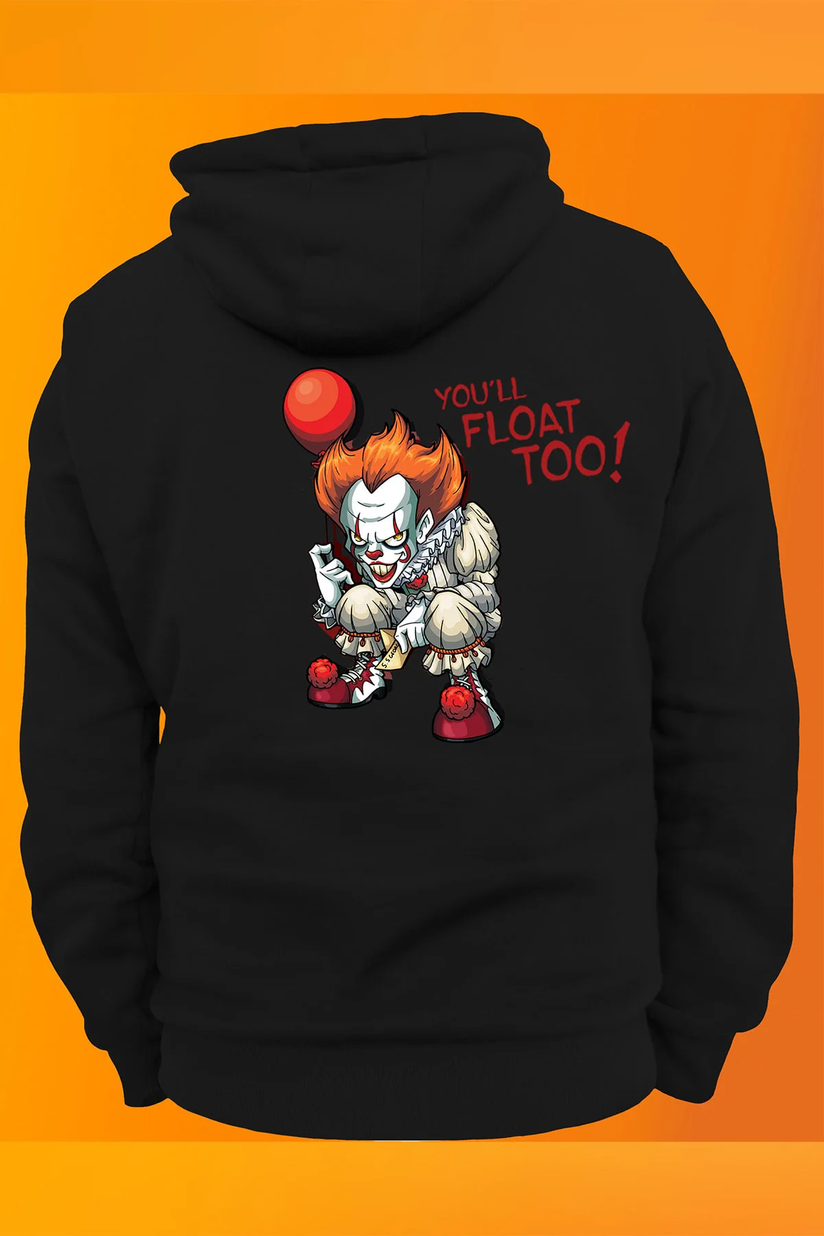 Penny Wise You'll Float Baskılı Fermuarsız Kapüşonlu Sweatshirt