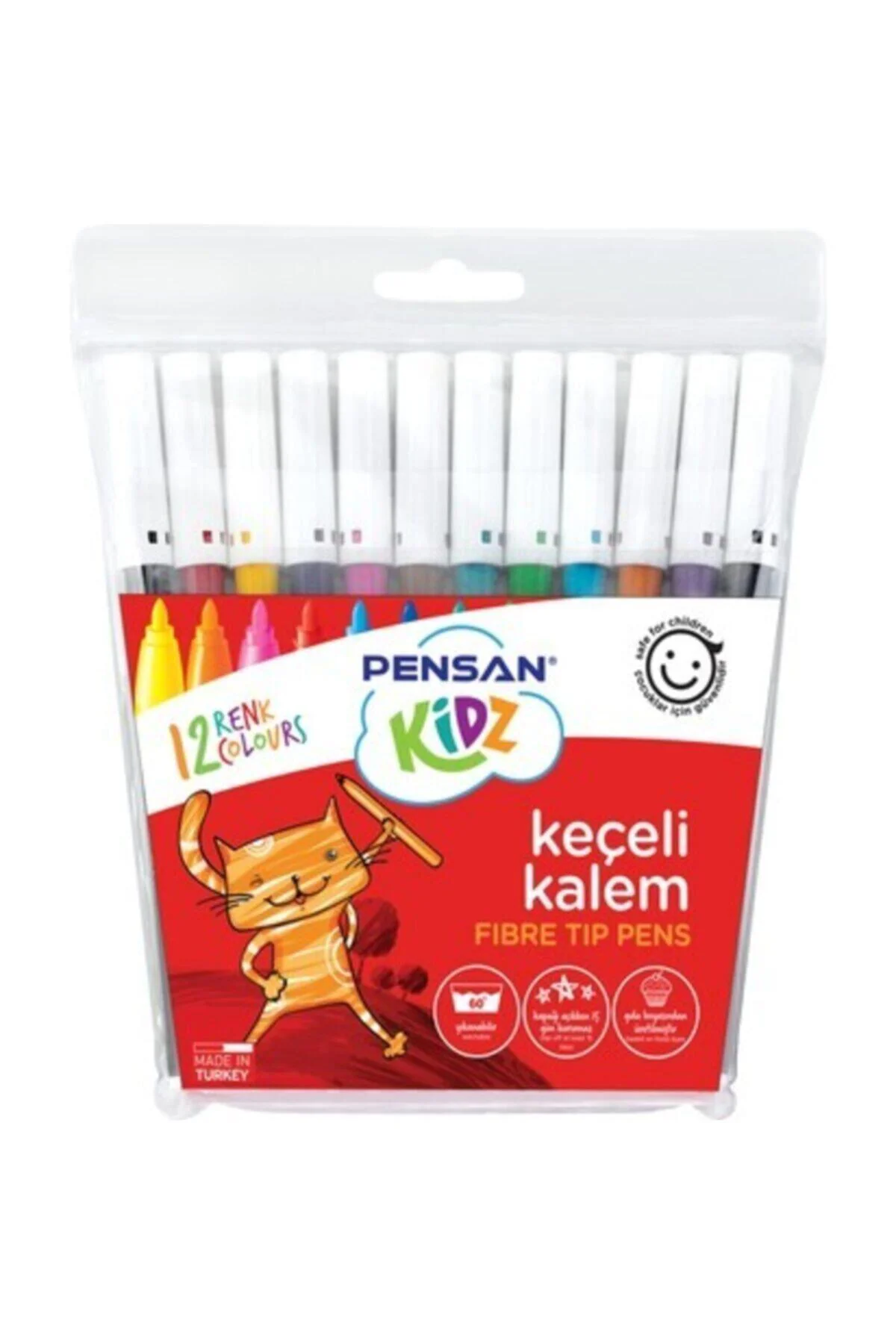 Pensan 12'li Keçeli Kalem 12 Renk Keçe Uçlu Kalem