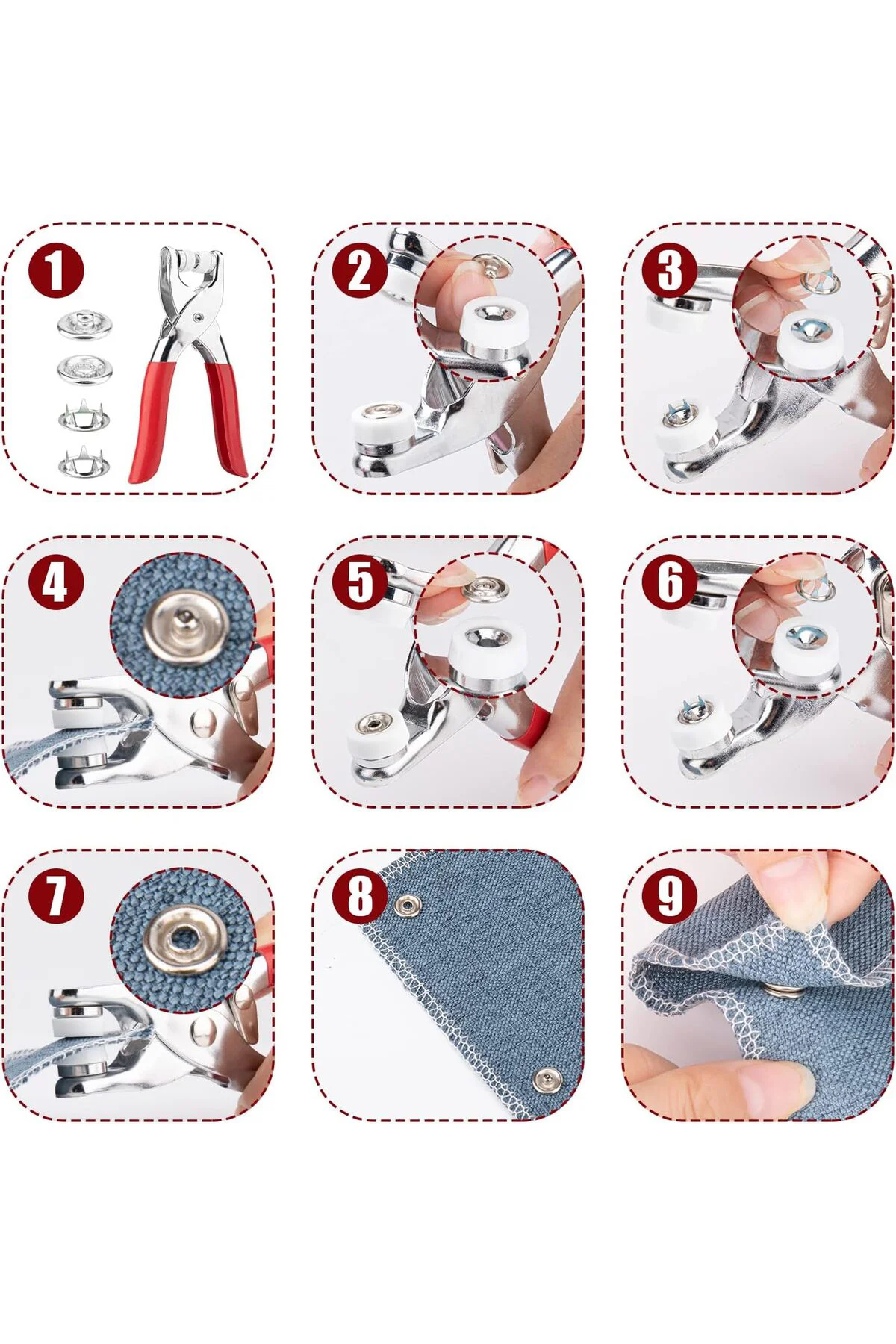 Pense ve 200 adet Gömlek Çıtçıtı ve Bebe Çıtçıt Montaj Seti