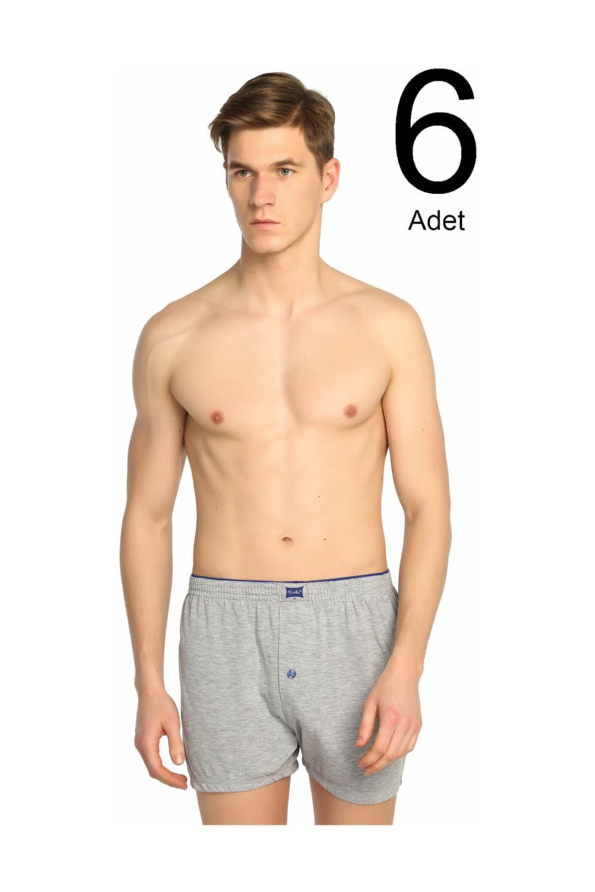 Tutku Penye Düğmeli Erkek Boxer 6'Lı Paket