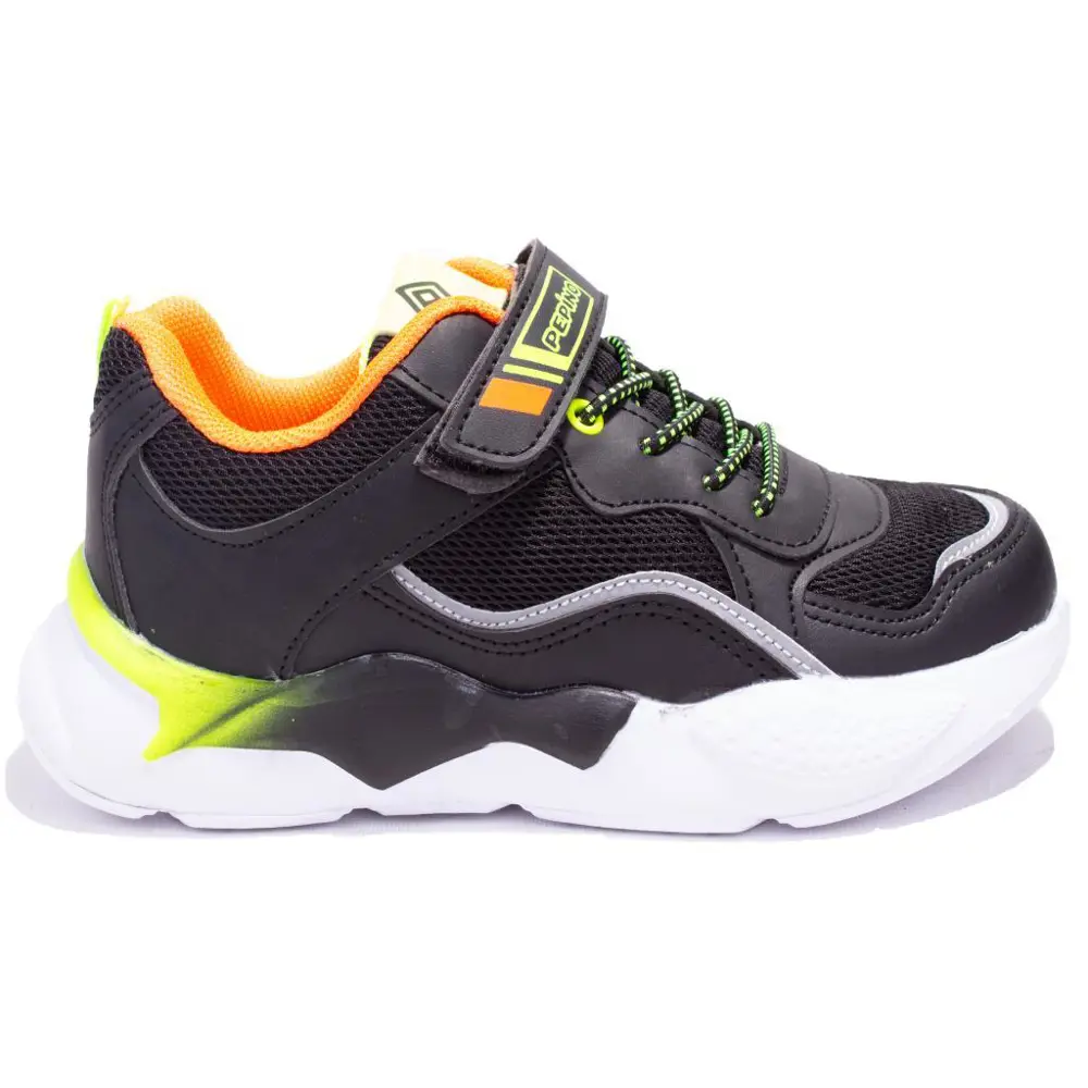 Pepino 1424 Siyah Turuncu Ortopedik Günlük Kız Çocuk Spor Ayakkab