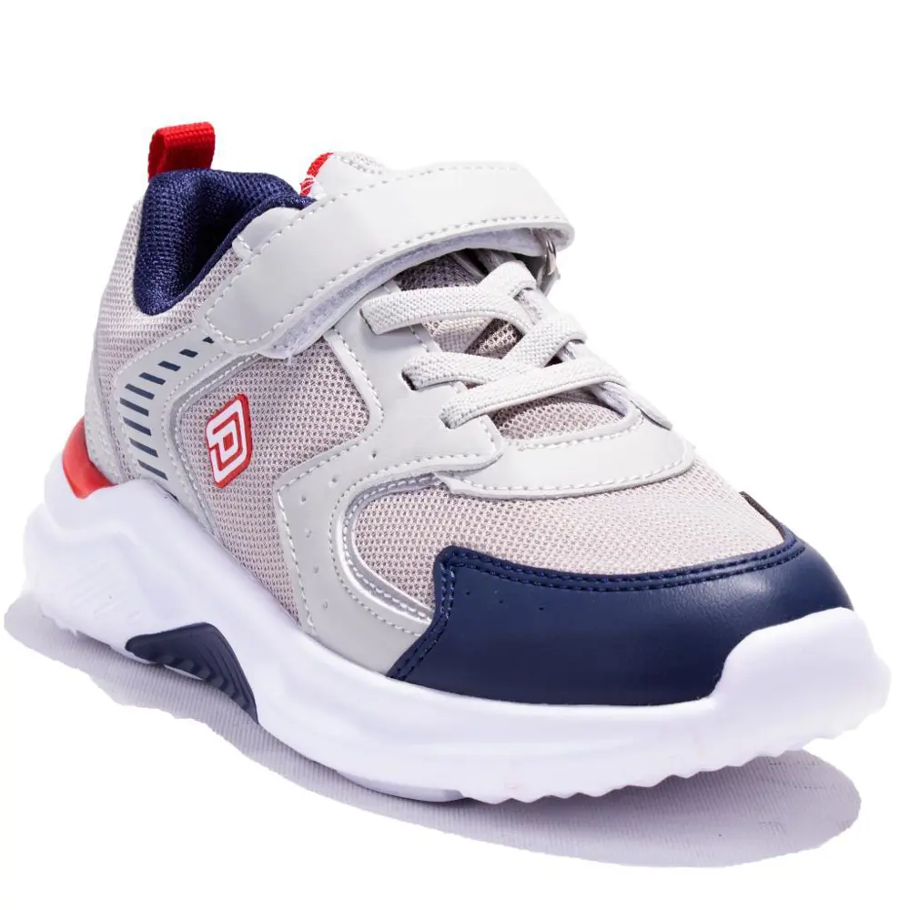 Pepino 1425 Gri Kırmızı Ortopedik Günlük Erkek Çocuk Spor Ayakkab