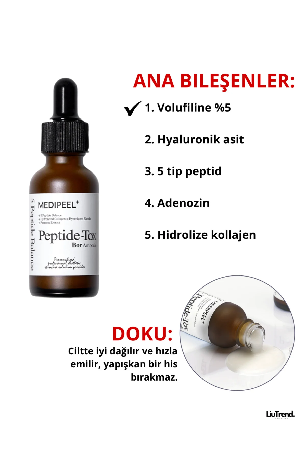 Peptide-tox Bor Ampoule 30 ml Kırışıklıkl karşıtı . Etkili Yüz Se