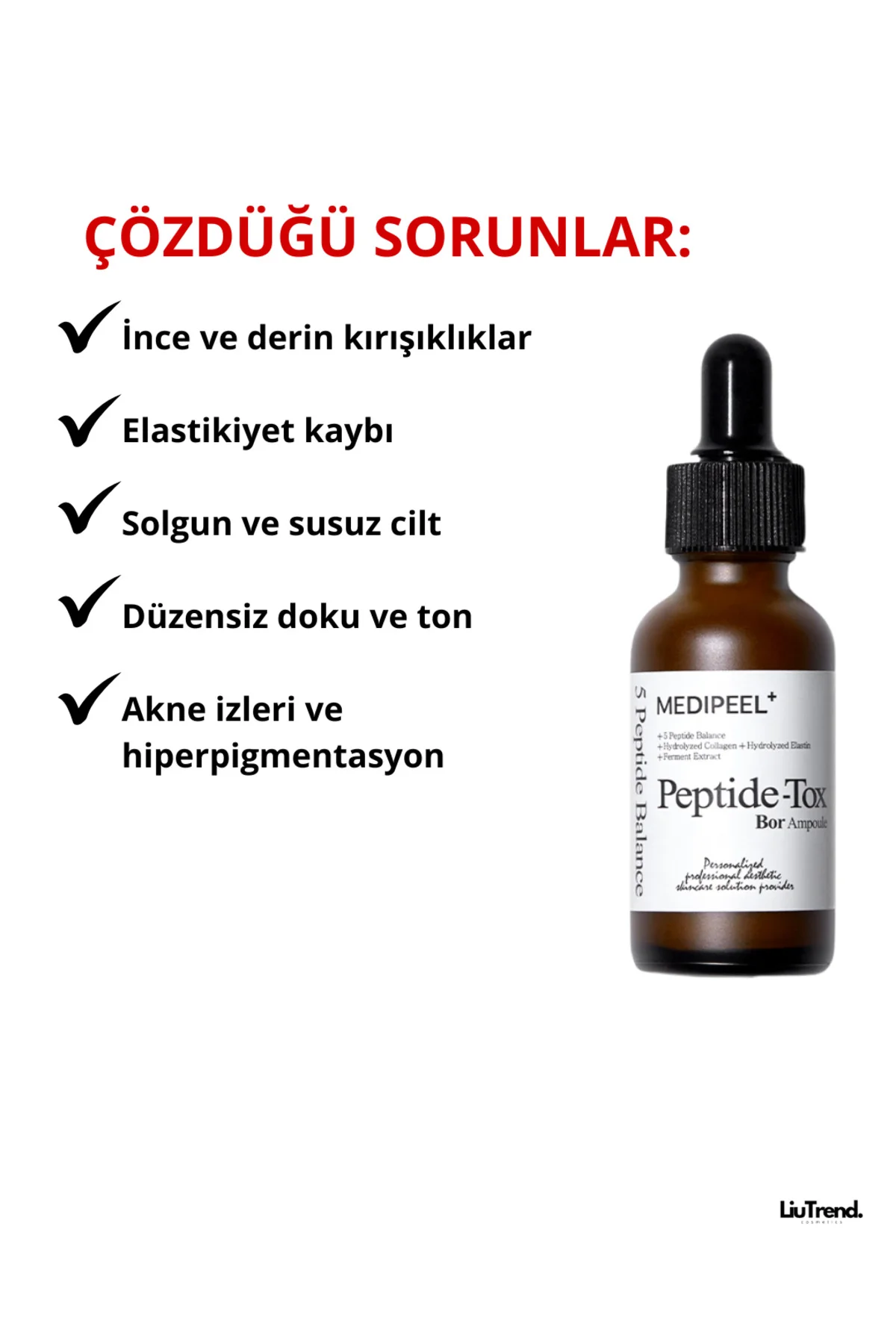Peptide-tox Bor Ampoule 30 ml Kırışıklıkl karşıtı . Etkili Yüz Se