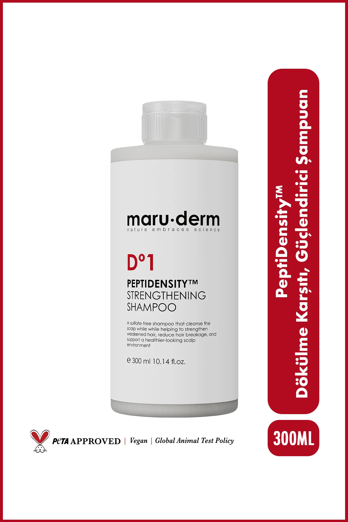 PeptiDensity™ Güçlendirici Şampuan – Saç Yoğunlaştırıcı ve Saç Dökülmesine Karşı Şampuan 300 ML