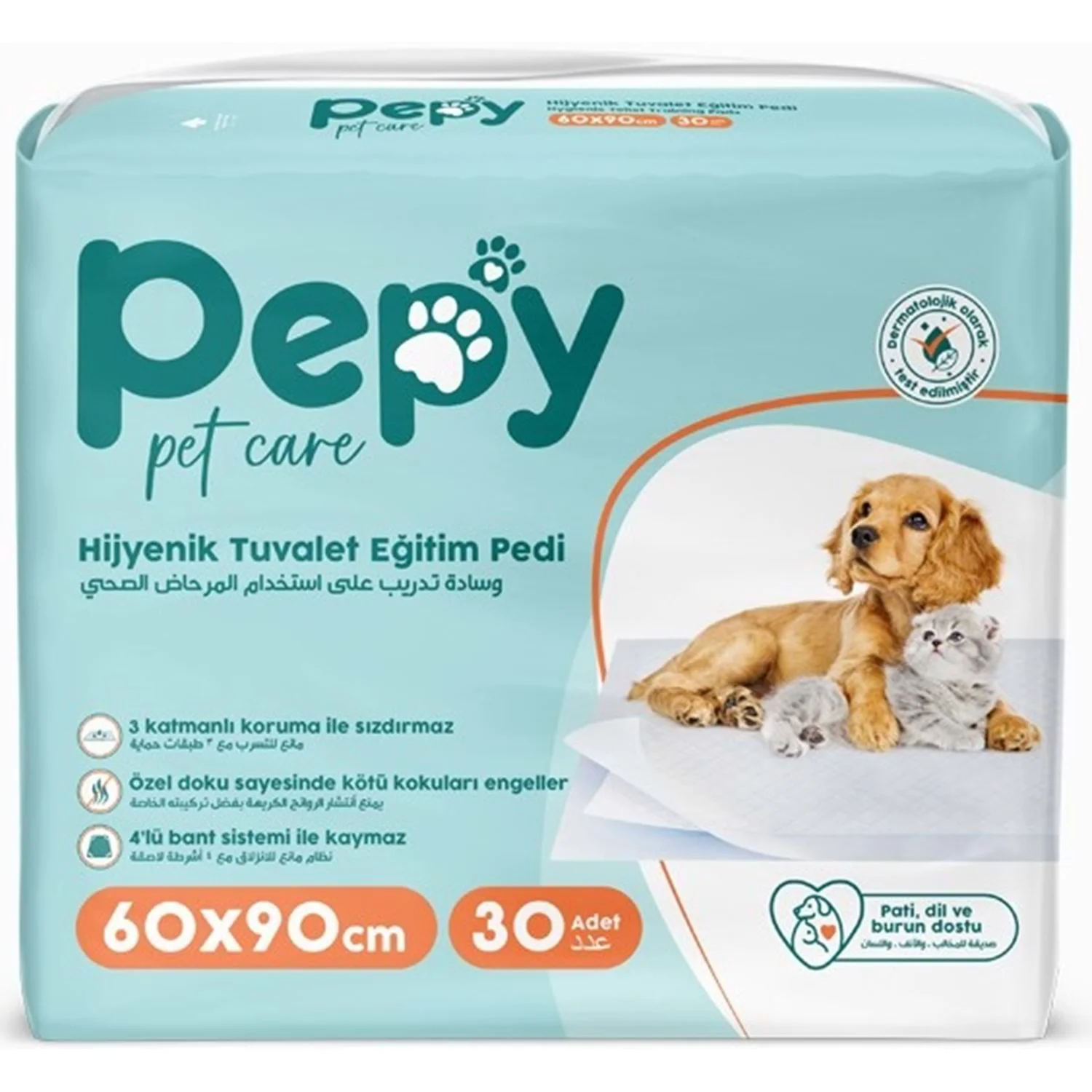 Pepy Evcil Hayvan Tuvalet Eğitim Pedi 60*90CM 30 Adet Pepy Evcil Hayvan Tuvalet Eğitim Pedi 60*90CM 30 Adet