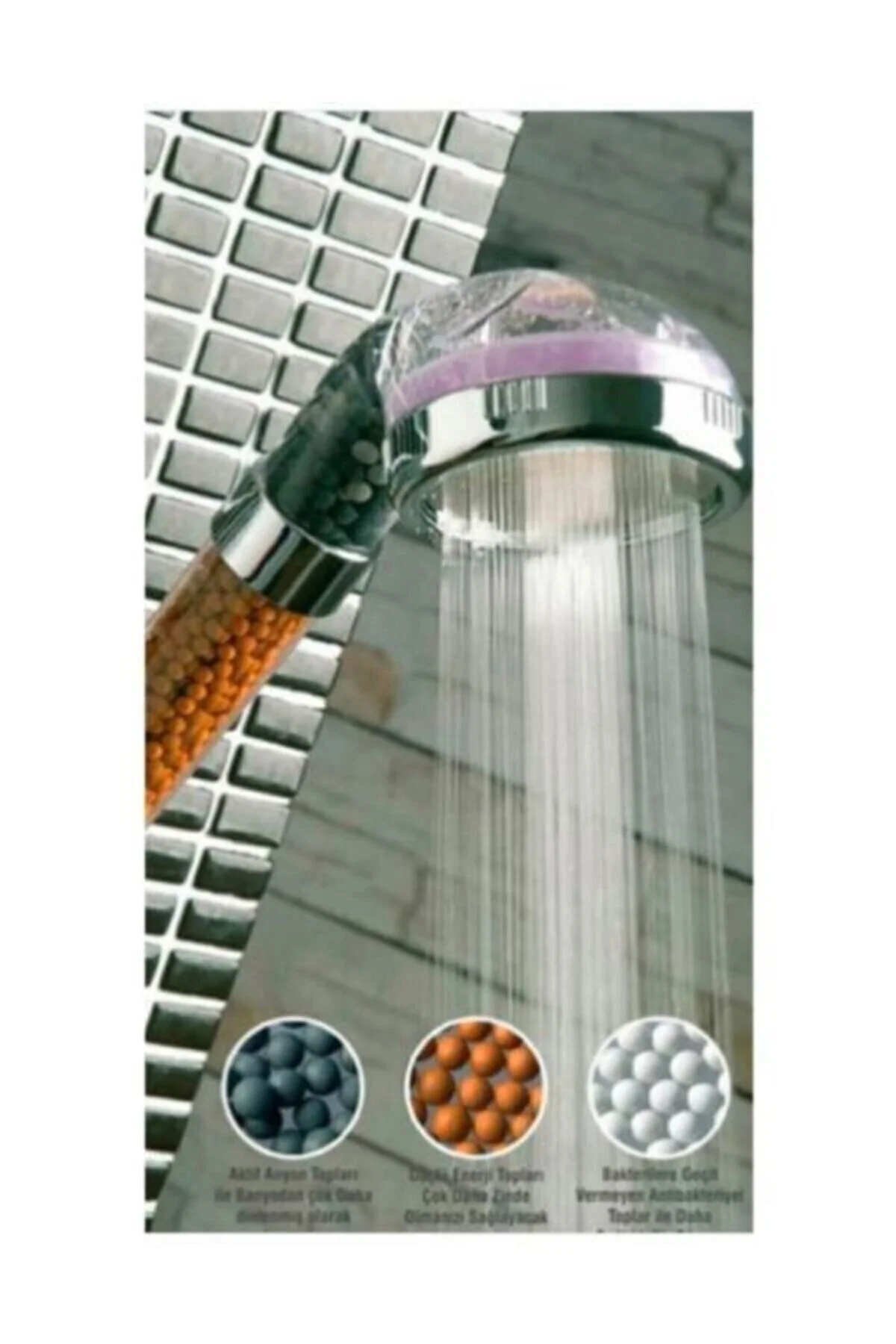Pera Su Tasarruflu Arıtmalı Duş Başlığı + Vera Pvc Hortum Duş Seti Pera Su Tasarruflu Arıtmalı Duş Başlığı + Vera Pvc Hortum Duş Seti