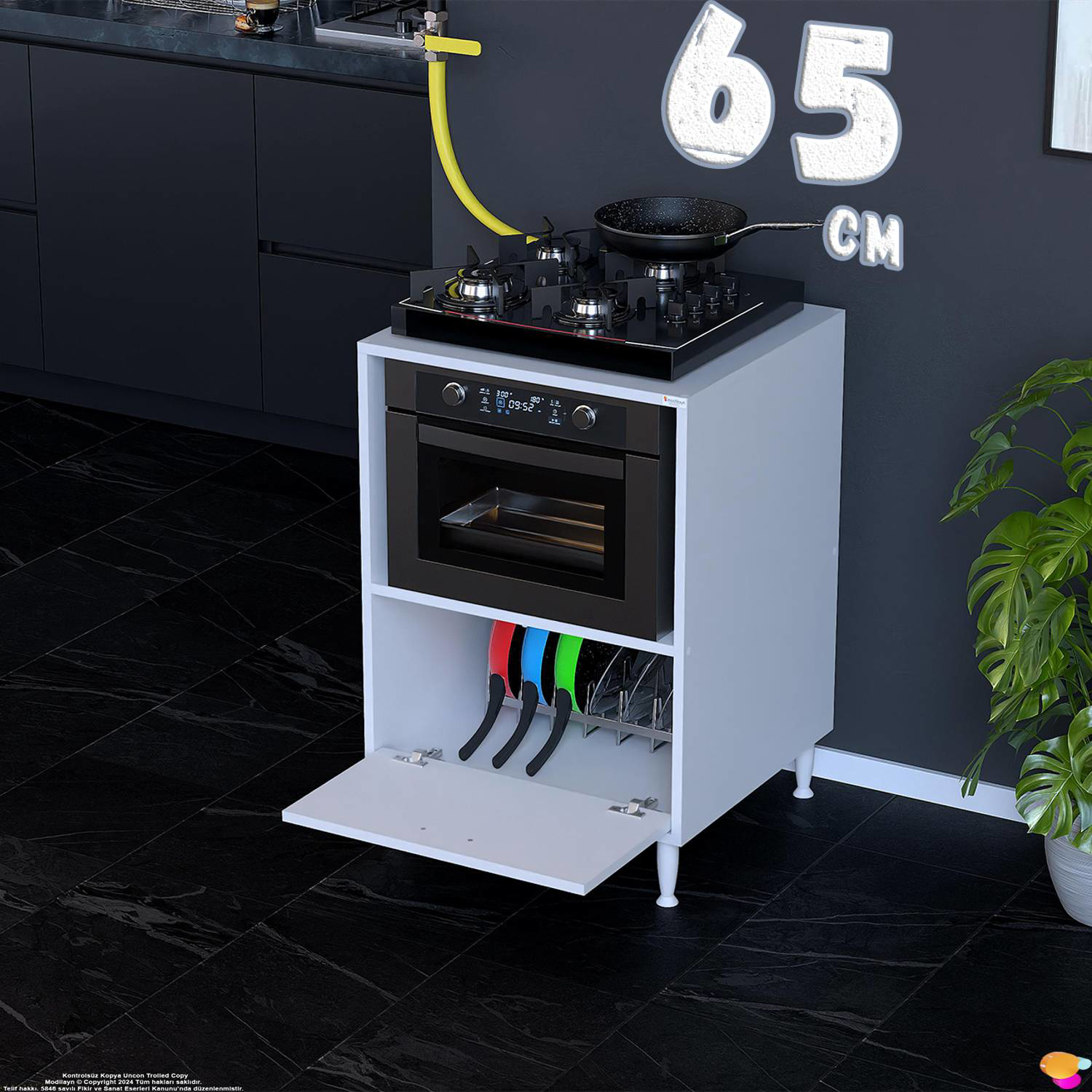 Perax 65 cm Kapaklı Set Üstü Ocak Dolabı Fırınlık Kiler Çok Amaçl Perax 65 cm Kapaklı Set Üstü Ocak Dolabı Fırınlık Kiler Çok Amaçl
