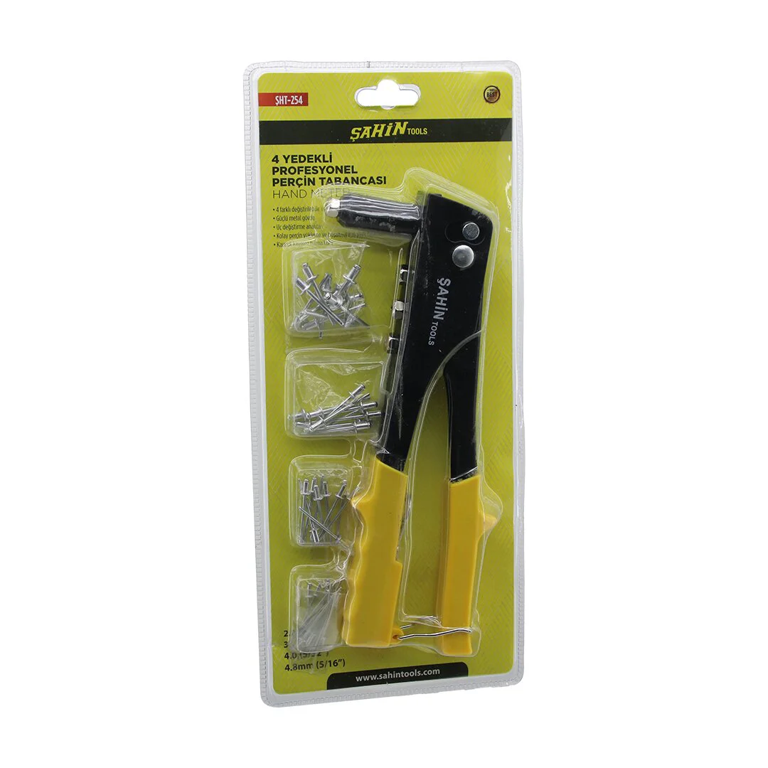 Perçin Tabanca Makine Seti = 4 Boy Uç = 2.4- 3.2 - 4 - 4.8 + 4 Boy Kalınlık X 10PCS=40PCS İğne Fiyatı, Yorumları ve Özellikleri