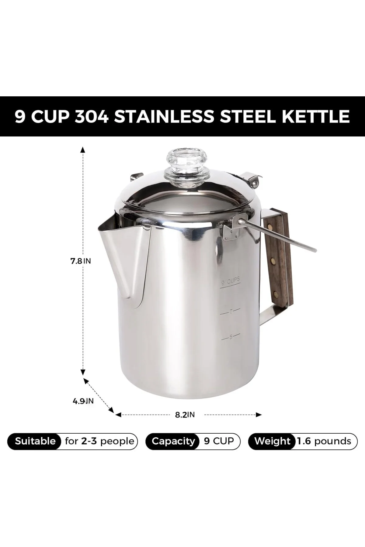 Percolator Coffee Pot Çelik Kahve Demleme Seti