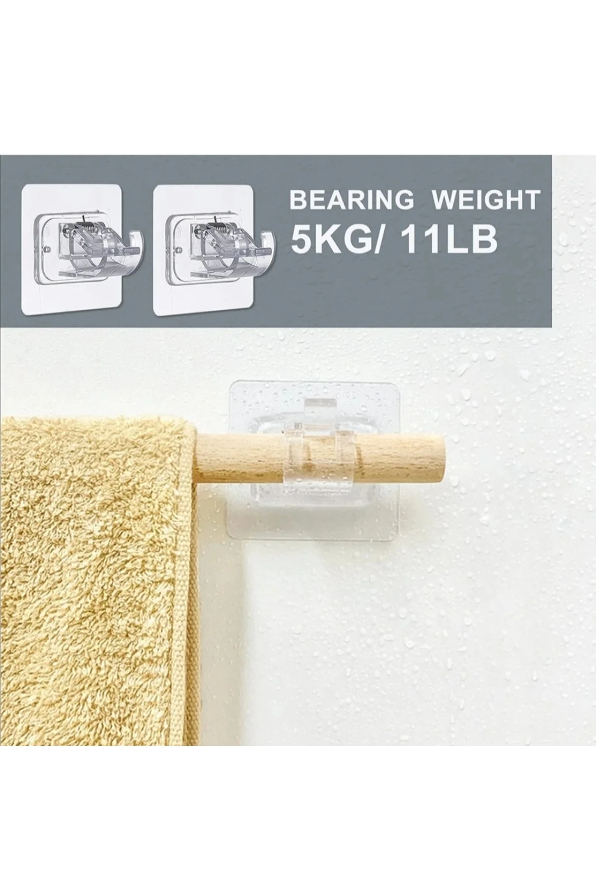 Perde Çubuğu Braketi Kendinden Yapışkanlı Boru Tutucu 2 Adet