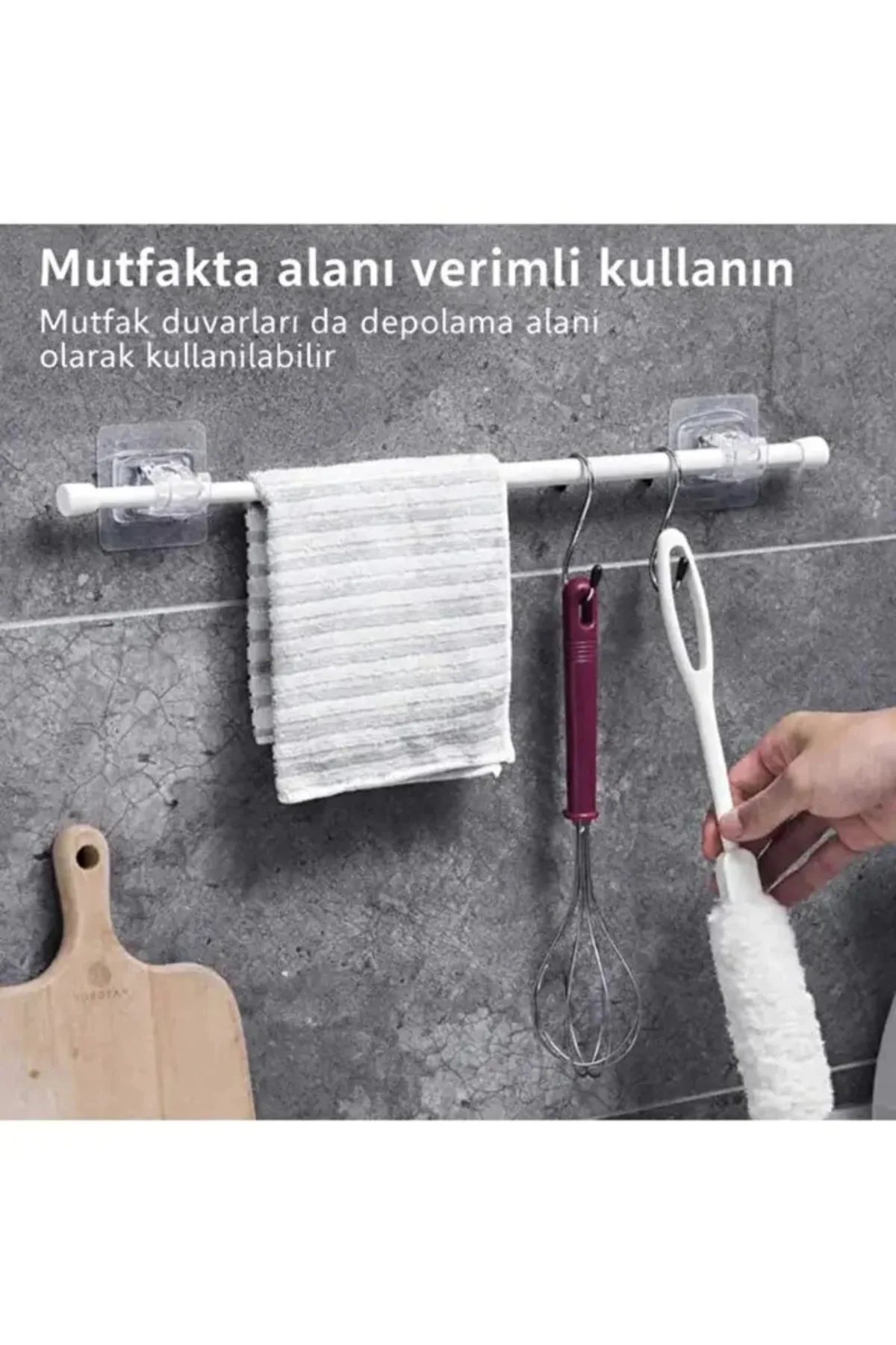 Perde Çubuğu Braketi Kendinden Yapışkanlı Boru Tutucu 2 Adet