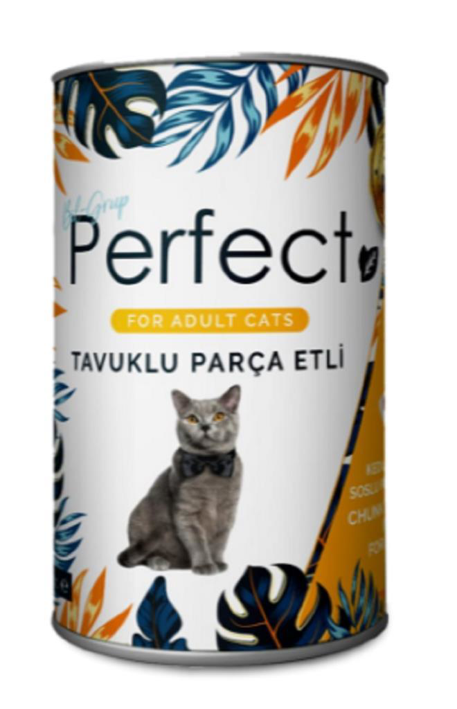 Perfect  Chicken Tavuk Eti Parçacıklı Yetişkin Kedi Konservesi 400