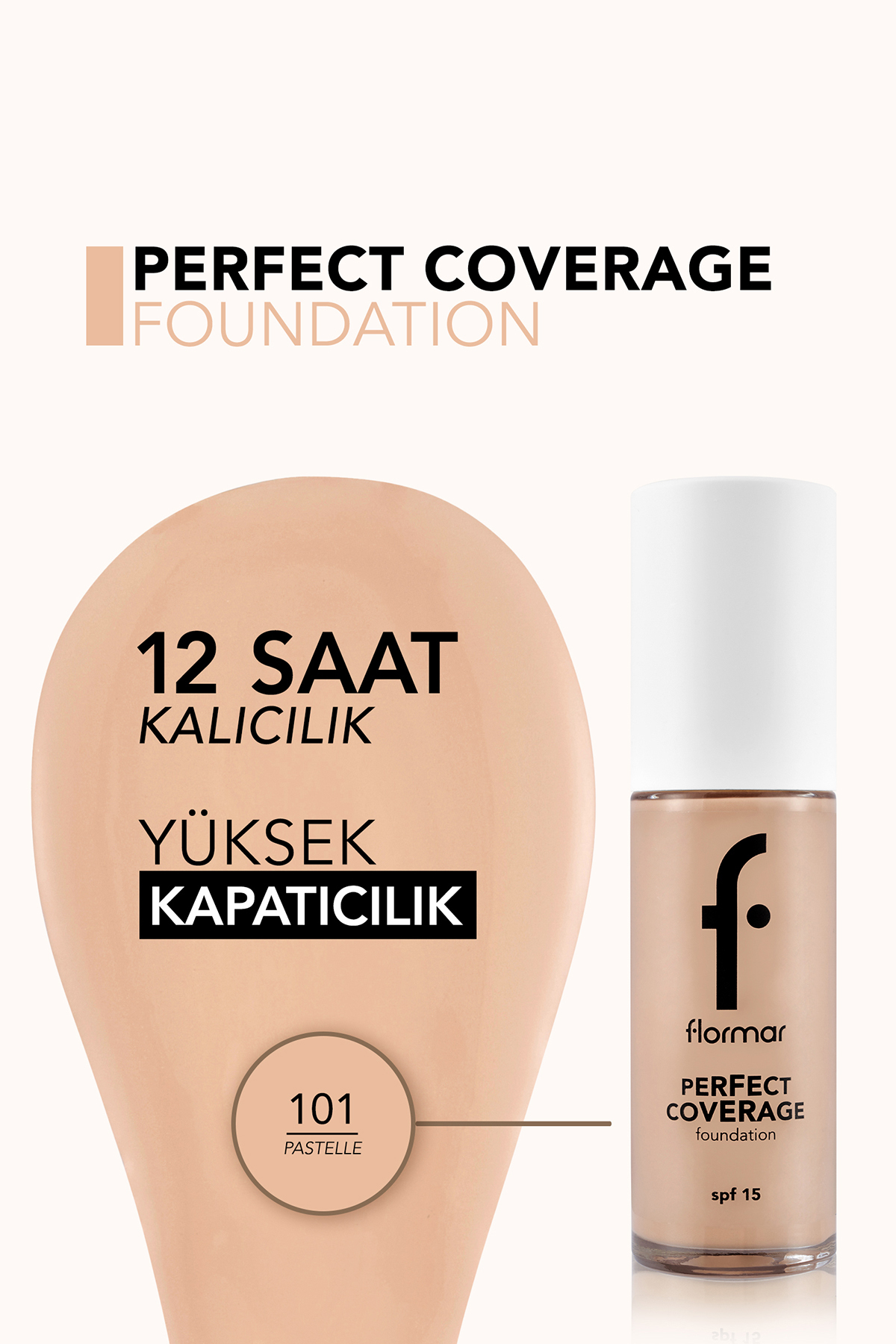 Perfect Coverage Yüksek Pigmentli & Yarı Parlak Bitişli SPF15 Fon