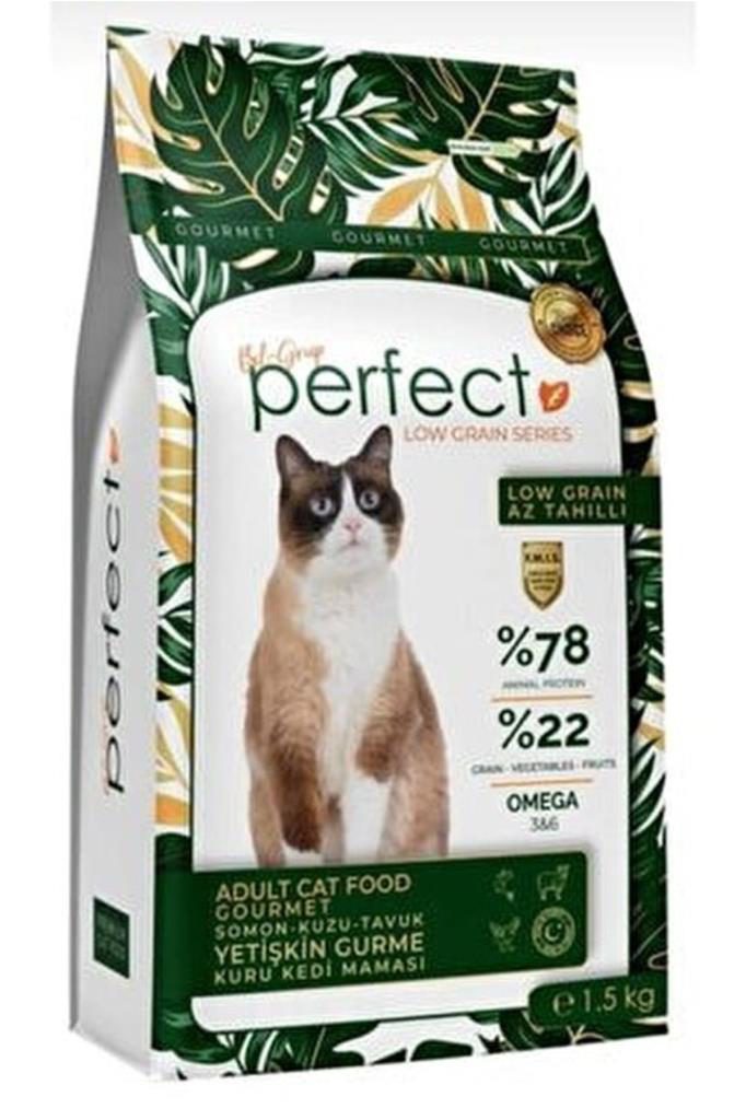 Perfect Gourmet Yetişkin Somon Tavuk Kuzu Kedi Maması 1.5 Kg