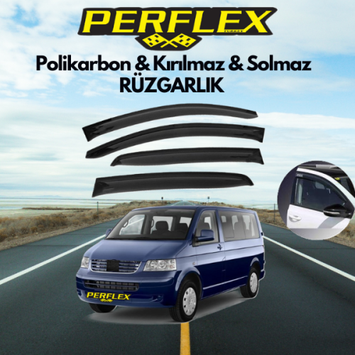 Perflex Polikarbon Kırılmaz Rüzgarlık V2 Mugen VW T5/T6 4'LÜ 2003