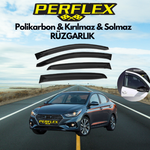 Perflex Polikarbon Kırılmaz Rüzgarlık V2 Mugen Hyundai Accent Blu