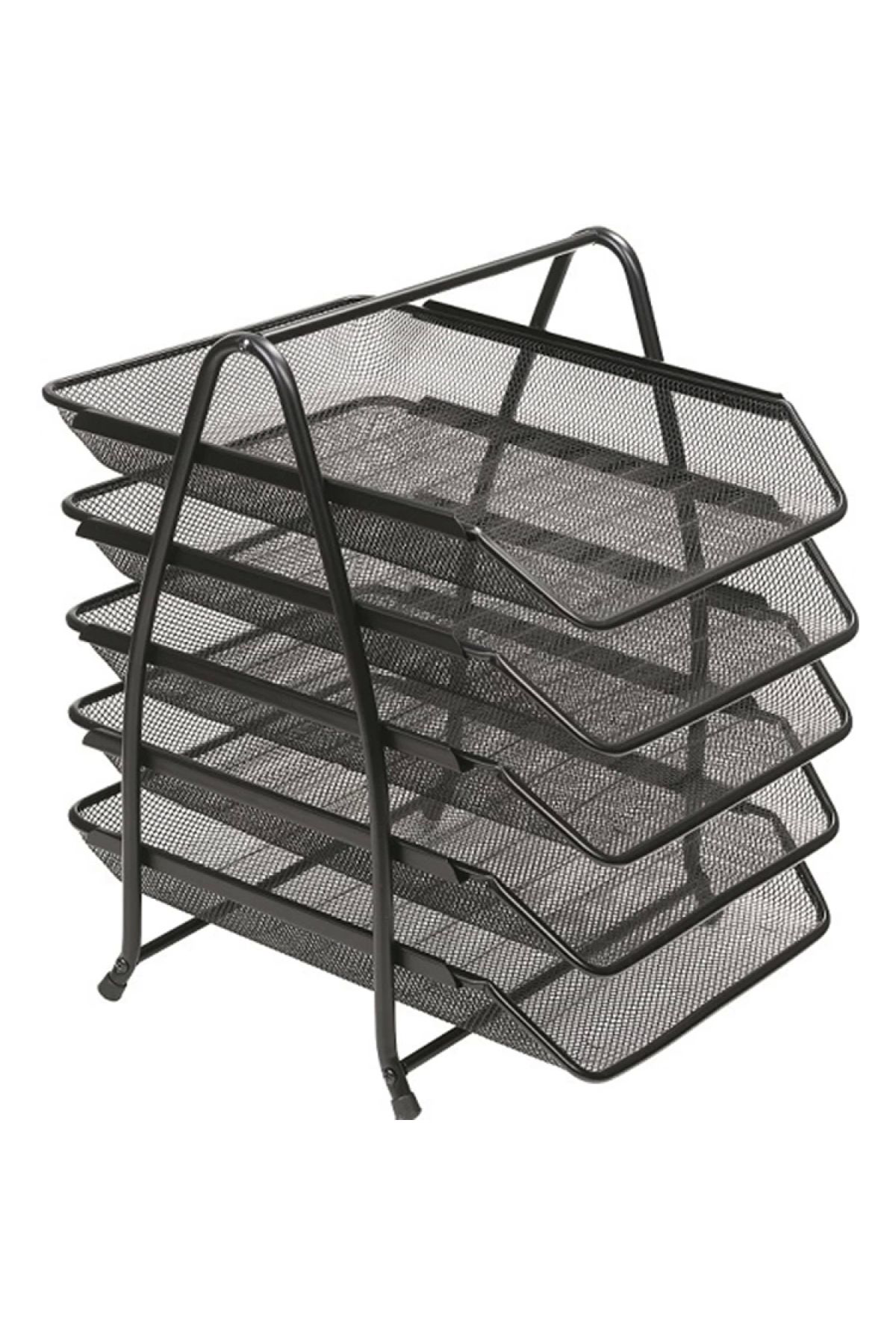 Kraf Perfore Evrak Rafı Metal 5 Katlı 420G Siyah