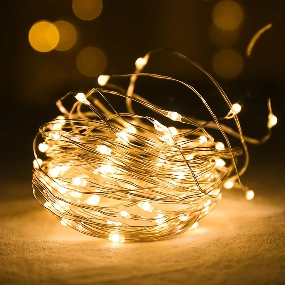 Peri Led Işık 10 Metre (Sarı) Pilli Aydınlatma Şerit Led Saçak Sp